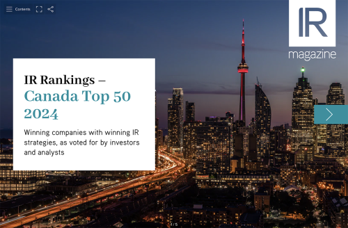 IR Rankings – Canada Top 50 2024 now available