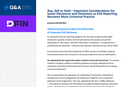 Addressing questions about the materiality of corporate ESG disclosure